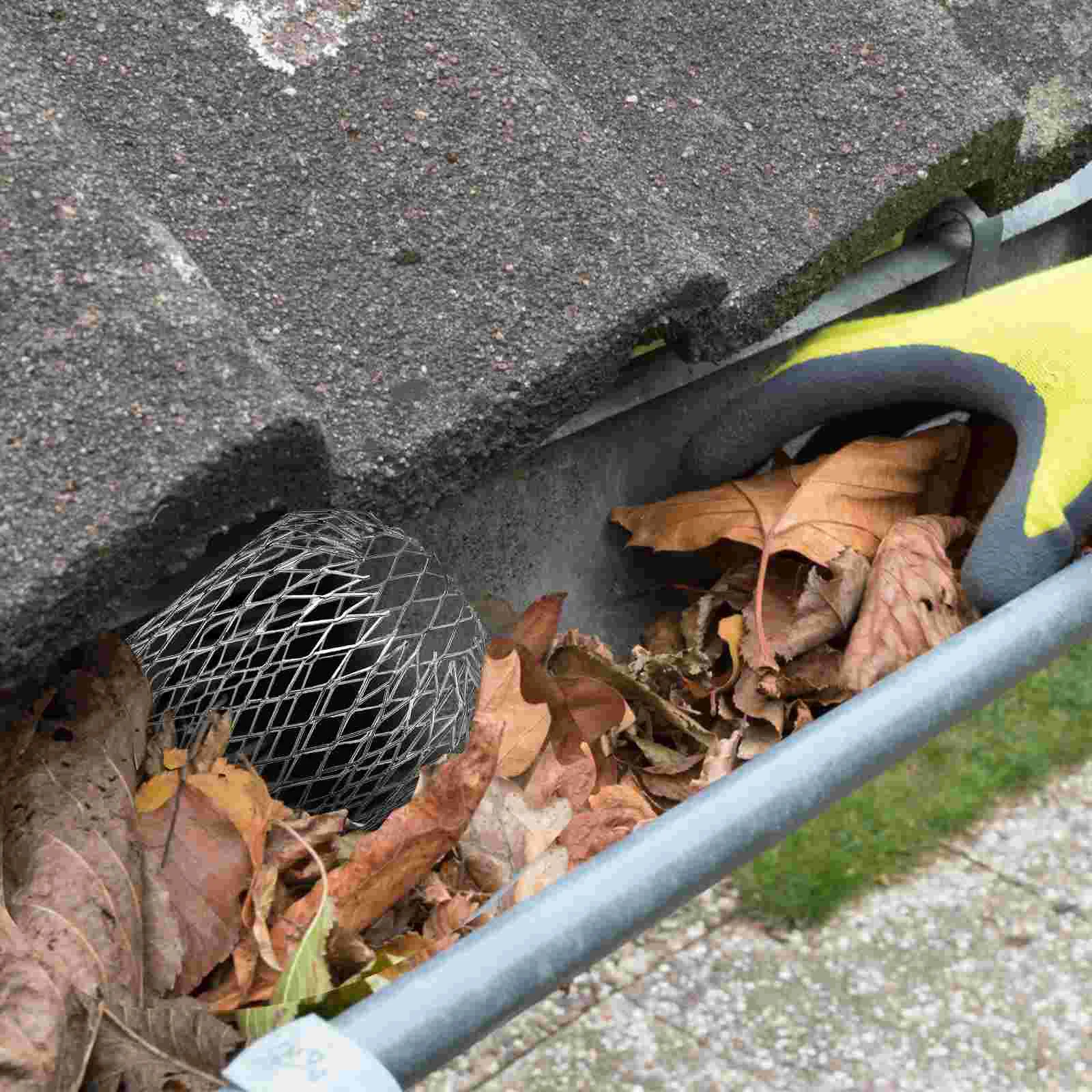 6 Pcs Gutter Downspout Protectors Guard Filter Mesh Strainer Metal Aluminum Plate Drain Cover