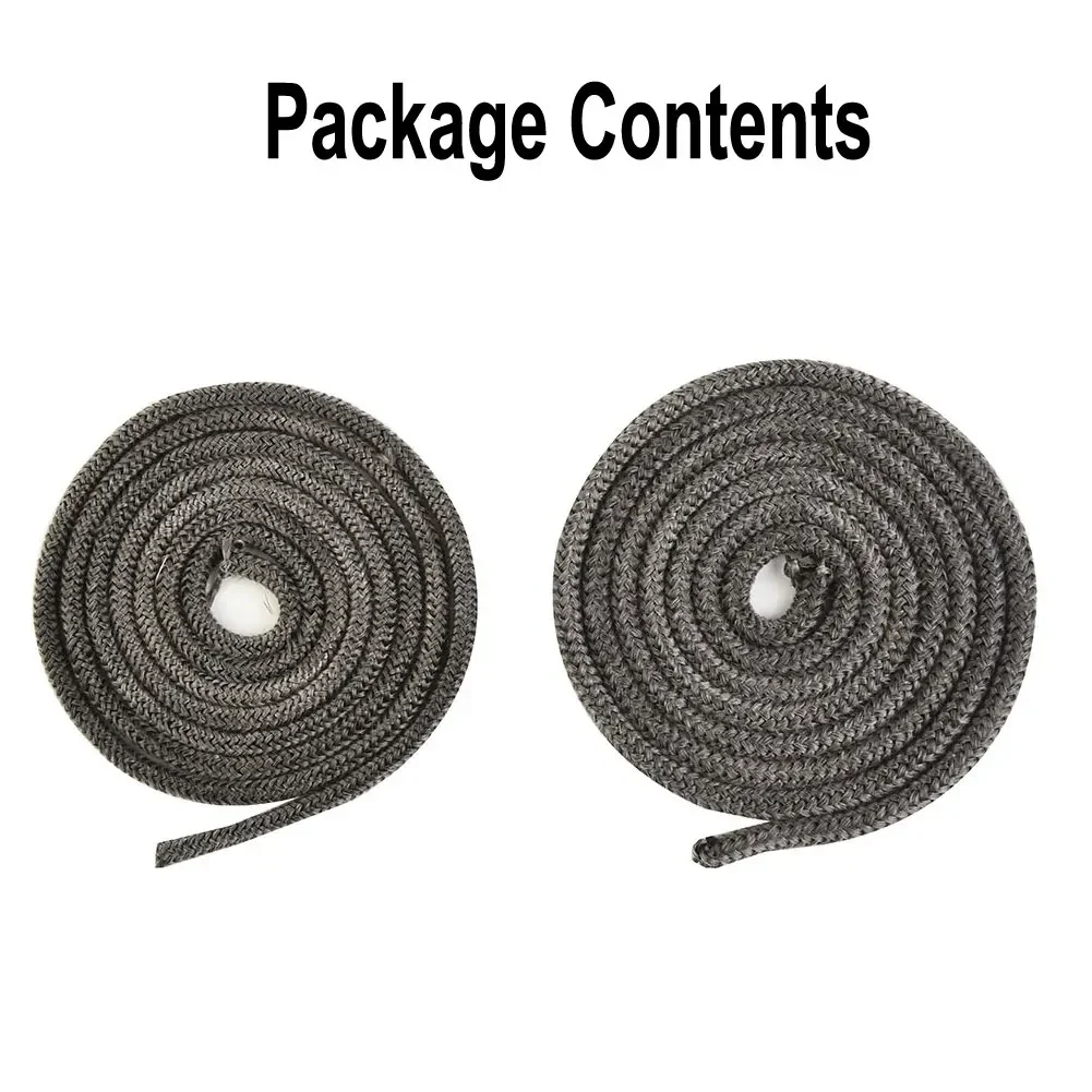 2m 6/8mm Fiberglass Rope Seal Stove/Fire Rope Wood Burning Stove Log Burner Door Seal High Temperature Fireproof Sealing stove rope seal
