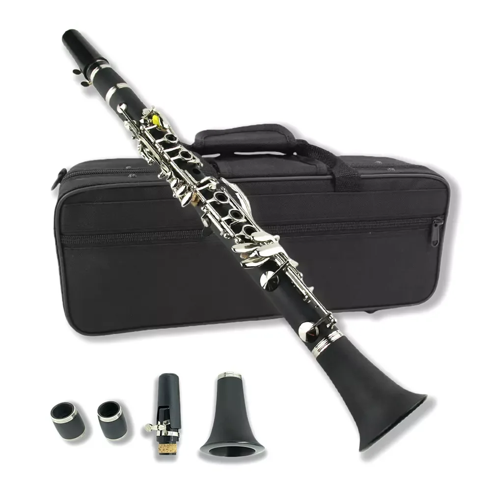 Ebonite Eb Key Clarinet-Professional, E flat, Black, 2 Barrels, Good Sound
