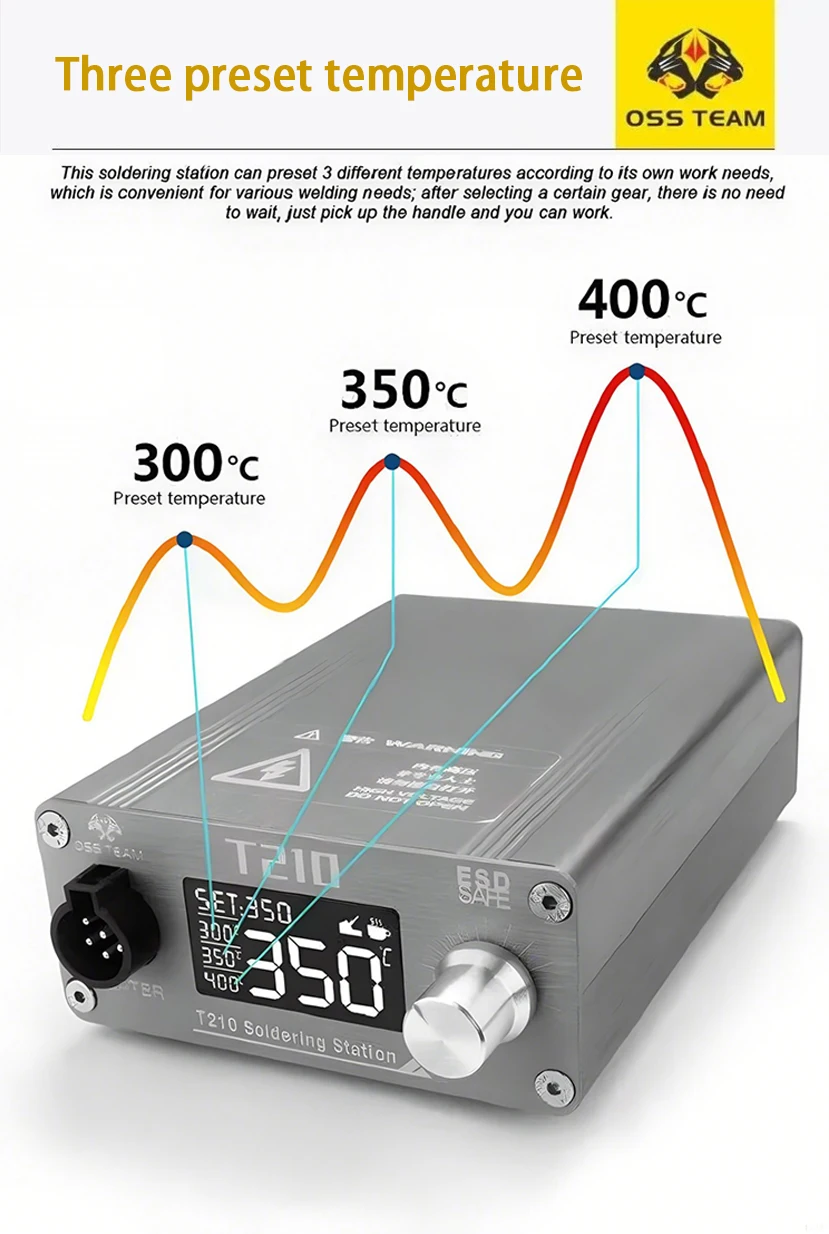 T210 Solder Station 75W Digital display Constant temperature 2S Melting tin  for