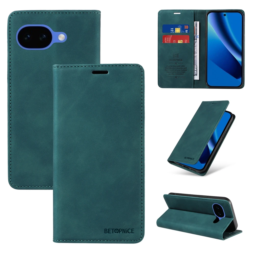 RFID Blocking Magnetic Wallet Case - Premium Flip Cover with Stand and Card Slots
