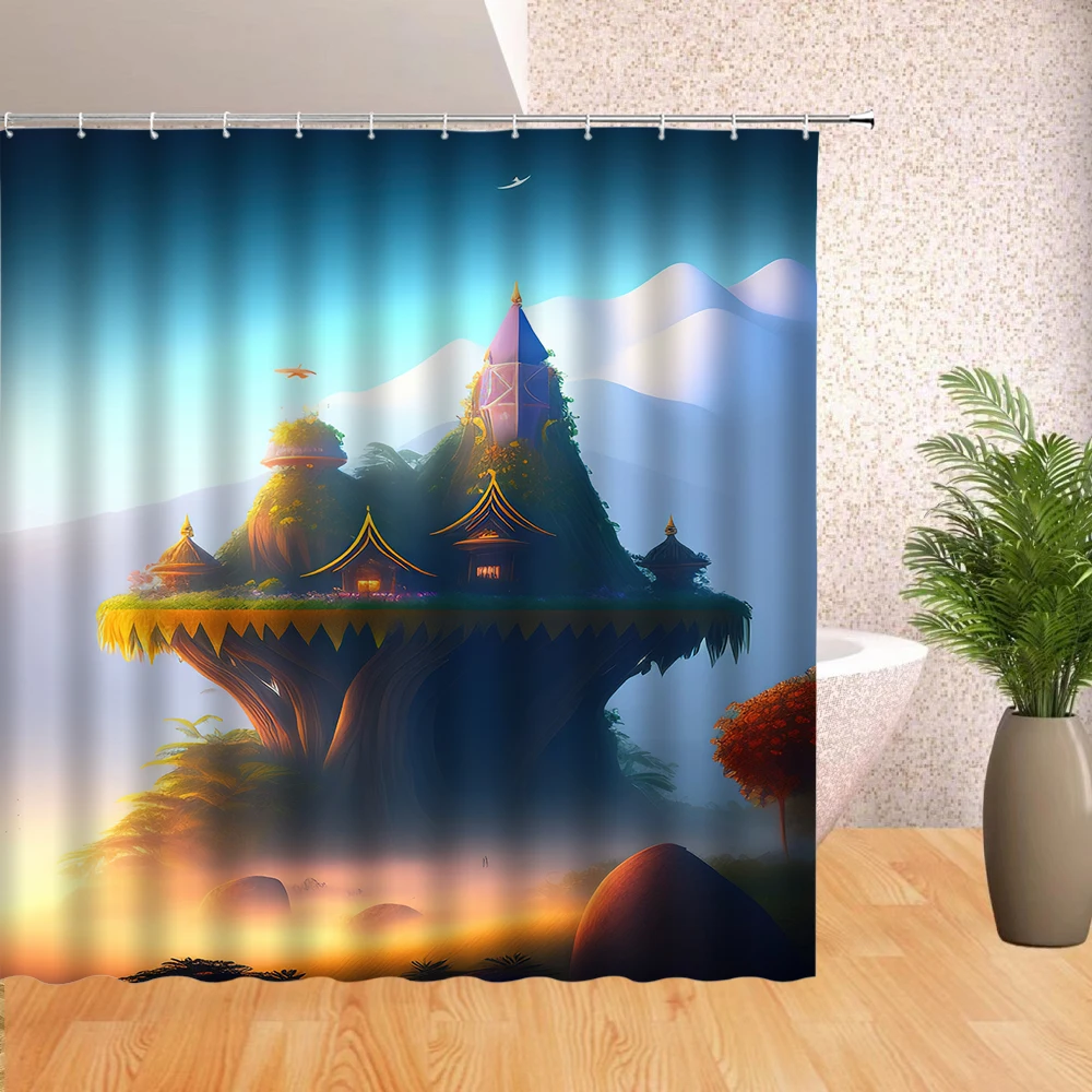 

Magic Forest Senery swer curtain Secret Castle Bathroom shower curtain Waterproof Bthroom Dcoration