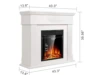 Electric Fireplace Mantel Package Wooden Surround Firebox TV Stand Free Standing  Logs,Adjustable Led Flame,Remote Control,White 6