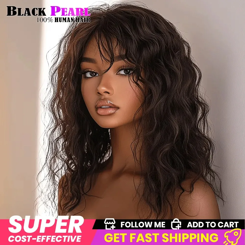 Human Hair Wigs Short Pixie Cut Natural Brown Multi Parting Real Human Hair Wigs