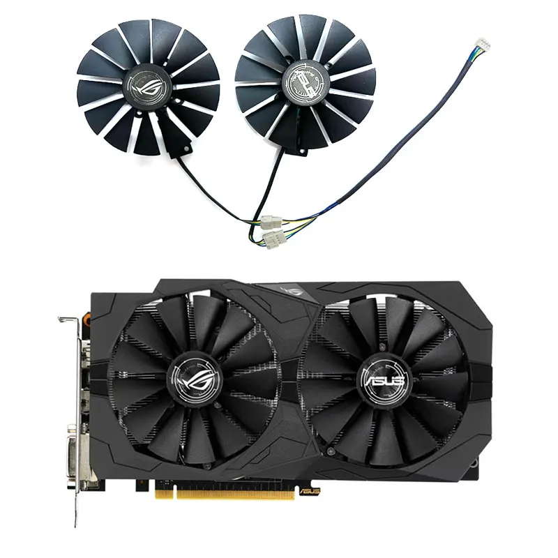 2 вентилятора 95 мм, Новый сменный вентилятор для видеокарты ASUS GeForce GTX1050 1050ti RX470 ROG STRIX OC T129215SM