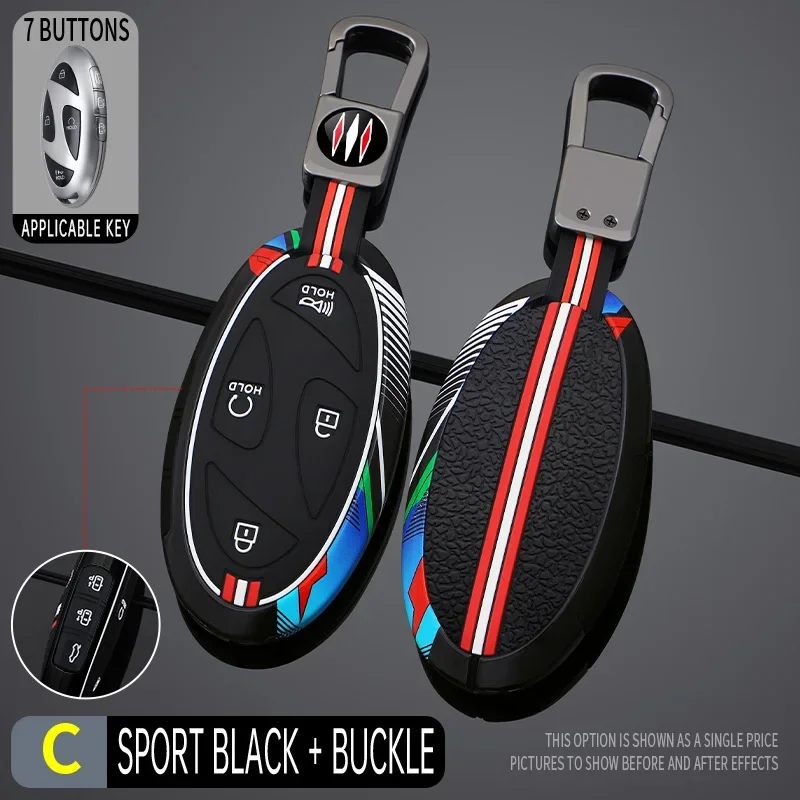 Yarış Tarzı Metal Araba Anahtarı durum fob kapağı Hyundai Grandeur GN7 Kona Ev Lonic 6 Elantra 2023 2024 2025 Anahtarlık Aksesuarları