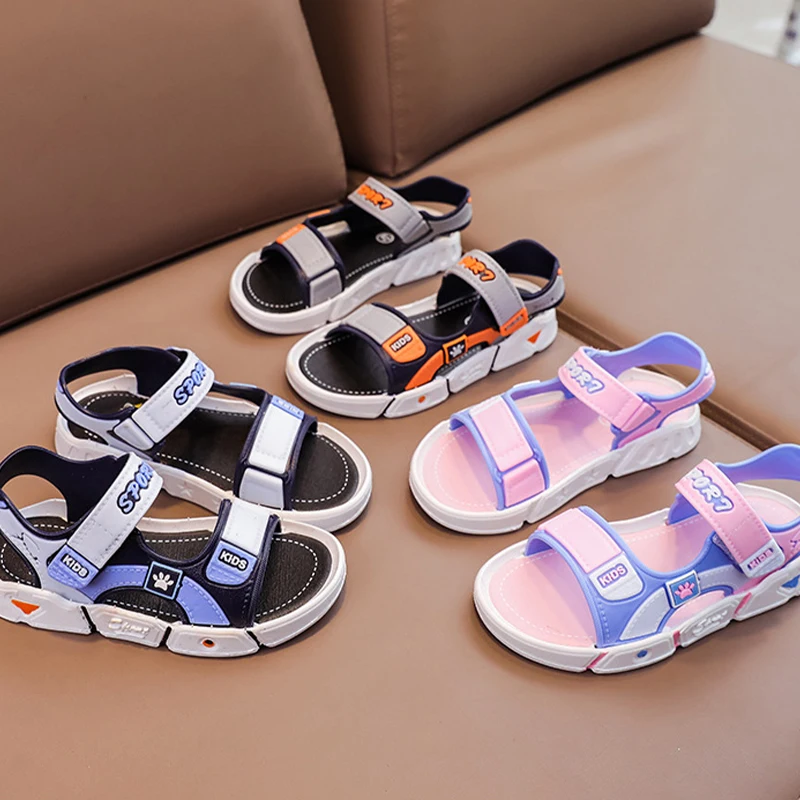 Children Sandals Summer Cartoon Soft Sole Anti Slip Boys Sandals Fashionable Girls Beach Shoes 4-10T Kid PVC kids shoes children sandals kids sandals