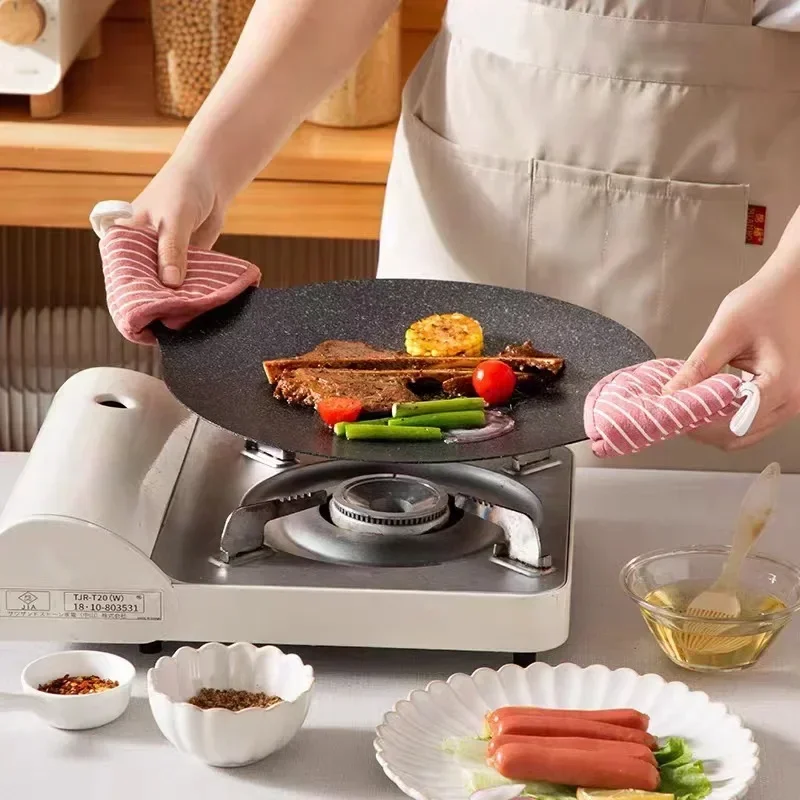 Kitchen Griddle,compatible Utensils Nonstick Grill Free For Korean Cooktop, With Pan Stove,electric Induction,gas Round