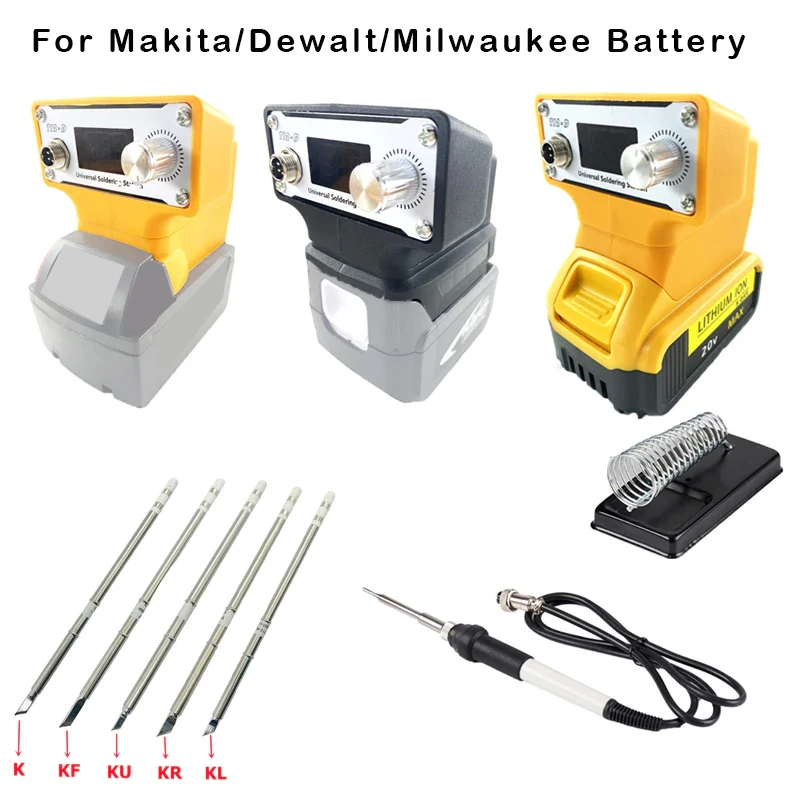 Welding Station Soldering Iron Station for Makita/Dewalt/Milwaukee 18V 20V Lithium Battery Wireless Outdoor Portable DIY T12