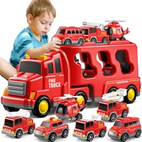 WizKidz Kids Fire Truck Toy Friction Car Powered Car Toy for 1 to 6 Years Old Transport Truck Gift for 3+ Years Old Boys & Girls 1