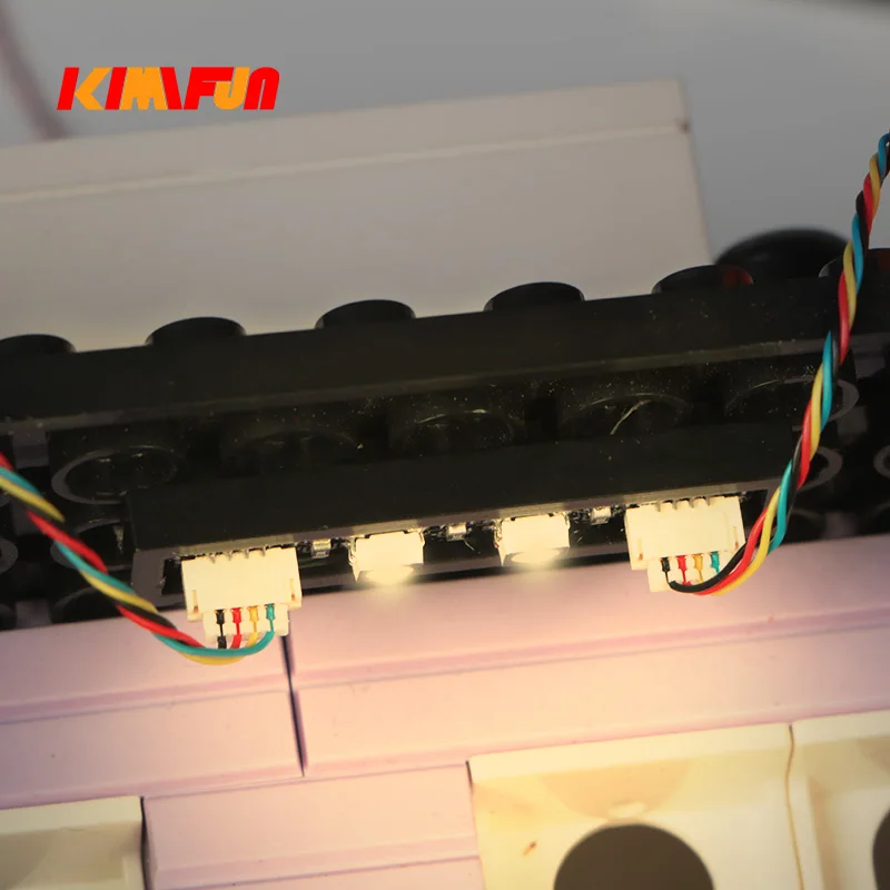 6pcs 1*3 도트 LED 조명 원격 제어 다채로운 액세서리 클래식 벽돌 교육 발광 빌딩 블록 아이