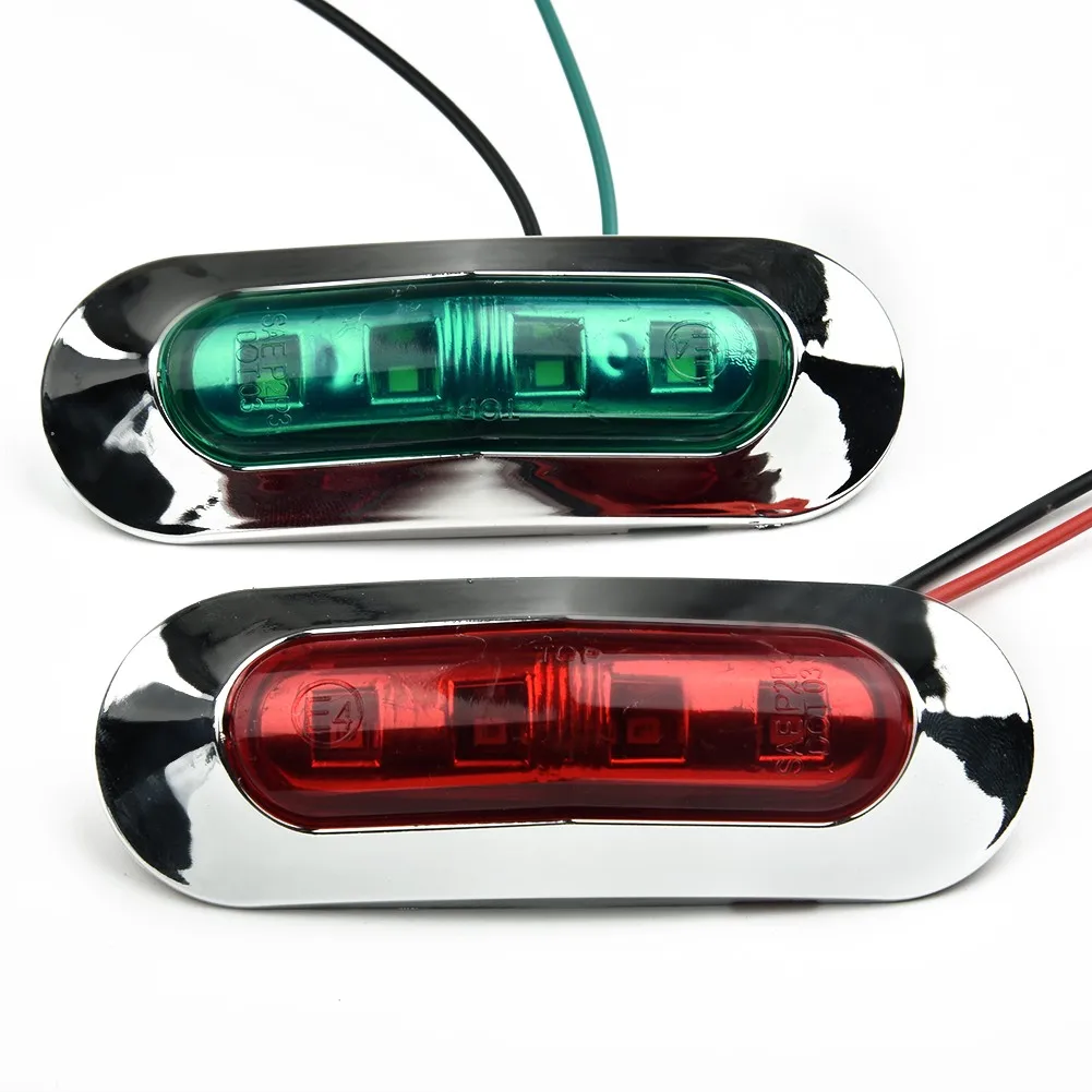 Red Green LED Boat Navigation Light 12-24V Waterproof Sailing Signal Lamp Marine Yacht Warning Light Side Marker marine boat lights 2Pcs