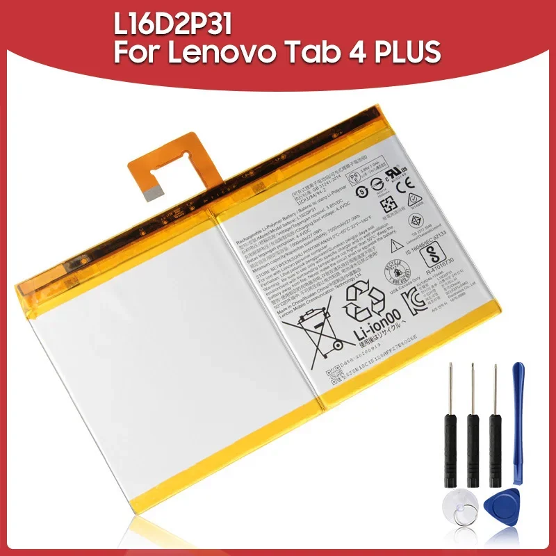 

Replacement Battery 7000mAh L16D2P31 For Lenovo Tab 4 Tab4 PLUS TB-X704F TB2-X30M TB-X304F Rechargeable Batteries