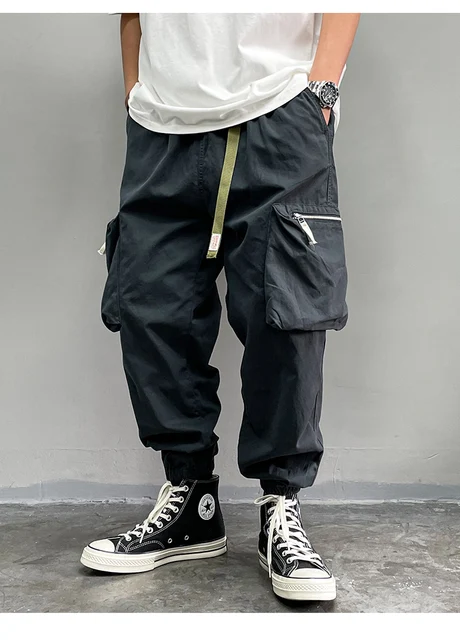 RWCFZJP Pantalones cargo para hombre Techwear Joggers Masculino  Hip Hop Japonés Streetwear Pantalones de pista para hombre, Pantalones  gruesos negros : Ropa, Zapatos y Joyería