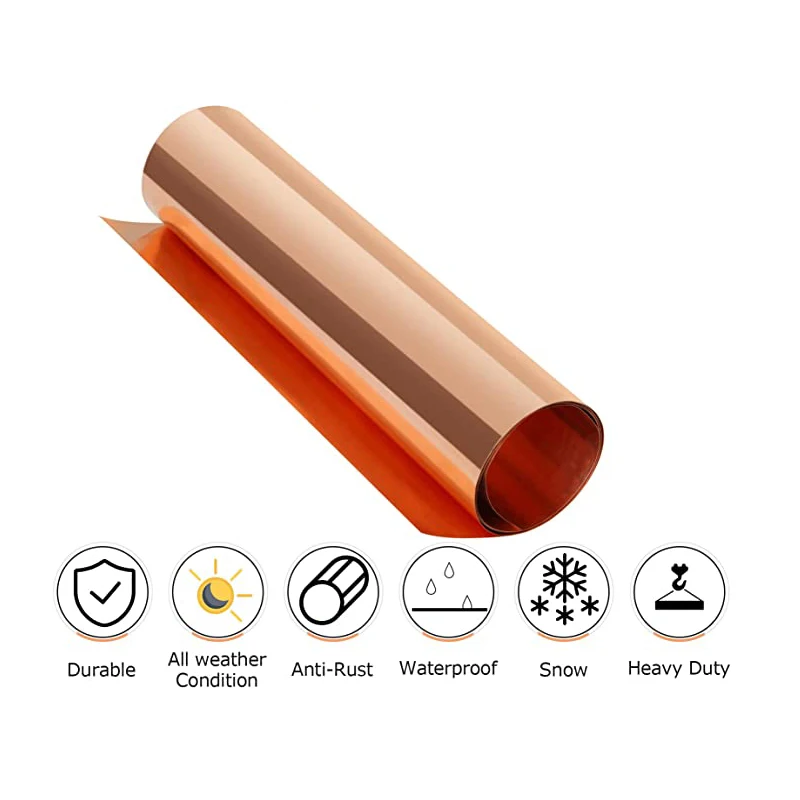 1 Stück 99,9 % reines Kupfer Cu Metallblech Folie 0,01–0,5 mm Dicke Kupferblech Kupferstreifen für Schmuck Handwerk Reparaturen elektrisch – Detail 5