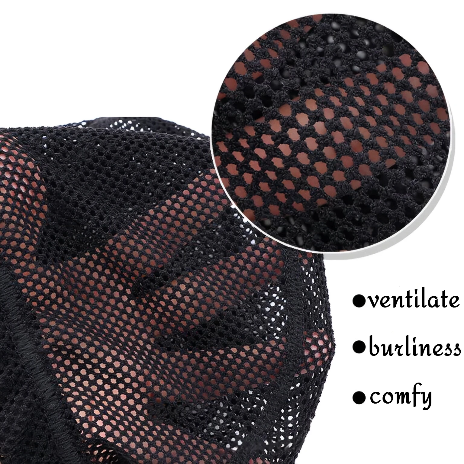 Black Wig Cap WigCaps Unsex Stocking Caps Stretchable Crochet Headgear Wig Mesh Weaving Hair Hat Fishnet cap Breathable