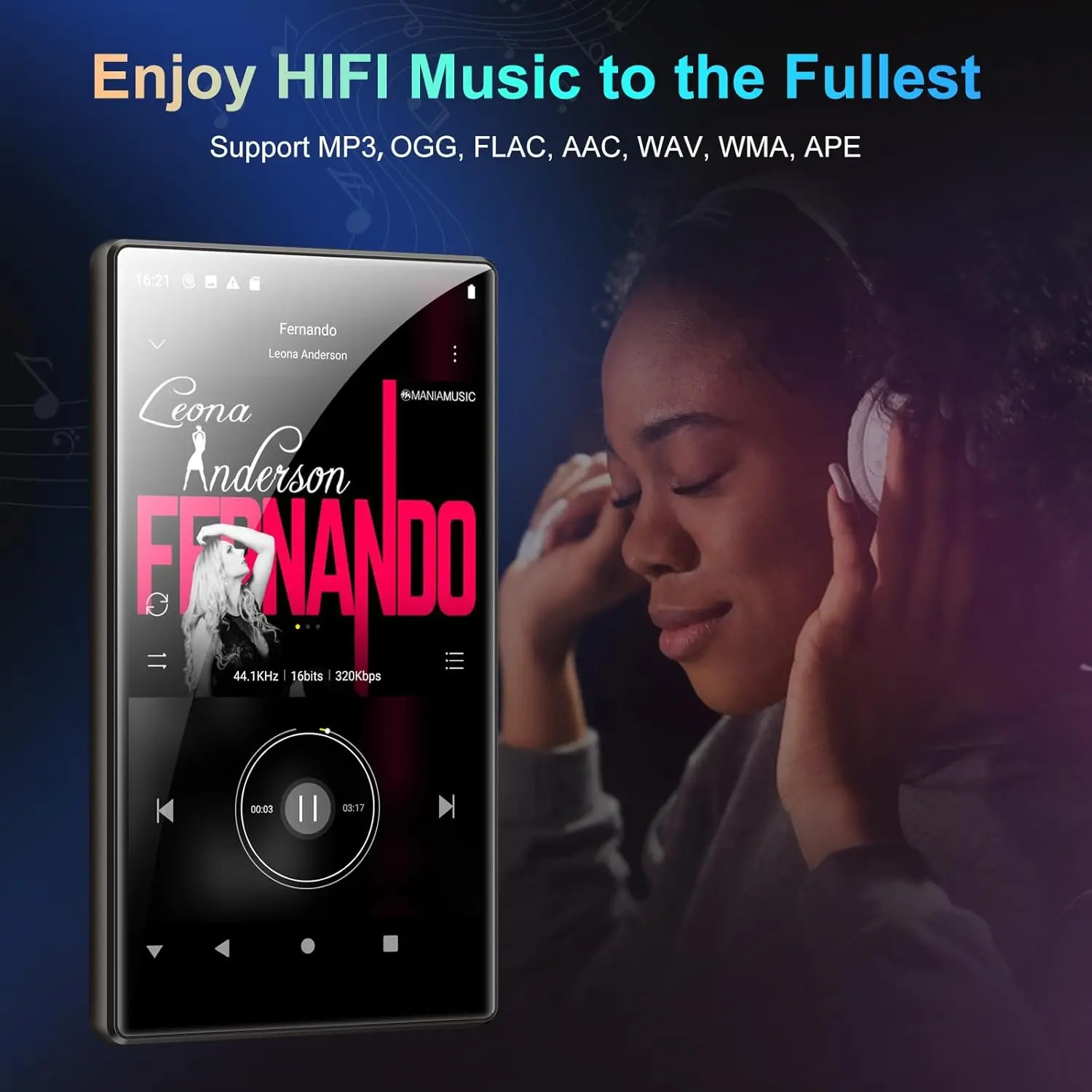 Fanvace 80GB (16GB+64GB) MP3 プレーヤー (Bluetooth、WiFi