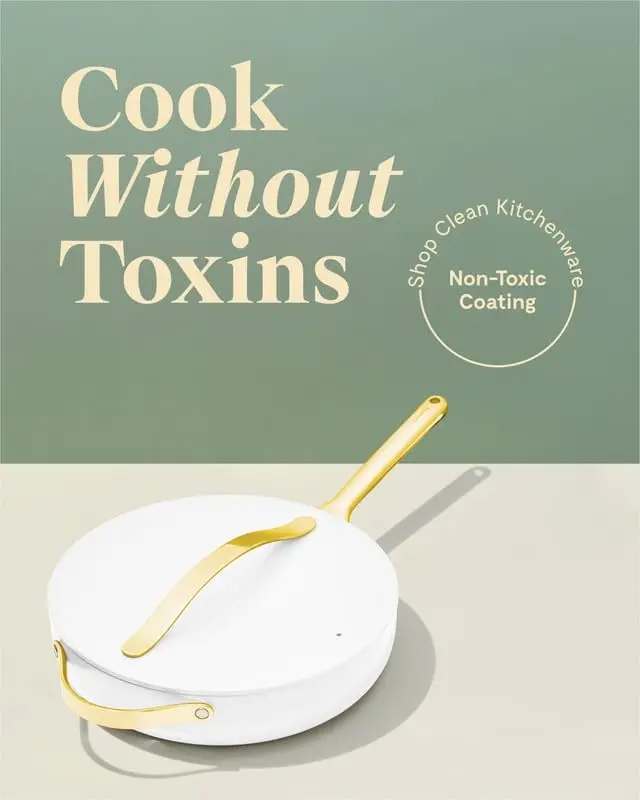 Pan with Lid (4.5 qt, 11.8") - Non Toxic,  Free - Oven Safe & Compatible with All 2