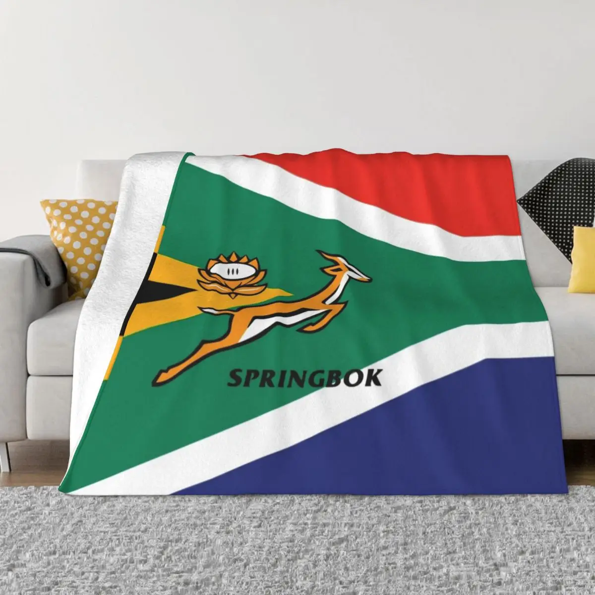 

South Africa RUGBY Throw Blanket Soft Bed Blankets Furry Blanket Blankets For Bed Dorm Room Essentials