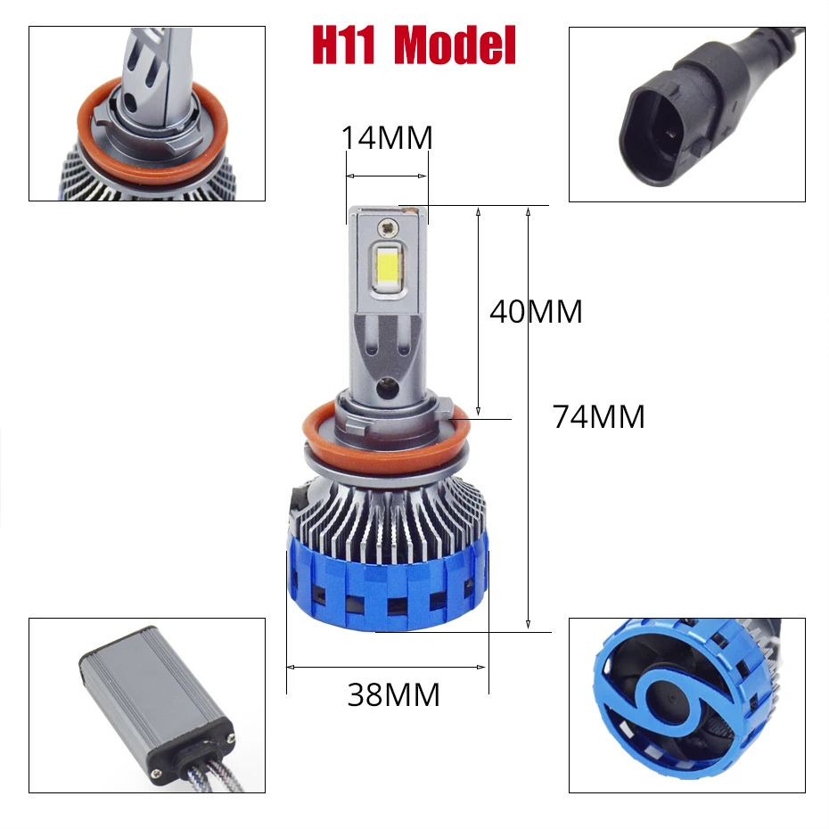 Ronan Single Copper Canbus LED Headlight 12V H4hi/lo H7 H1 H8 H9 H11 9005 HB3 9006 HB4 Auto LED Lamp High Power Light 6000K led car lights led lights led bulbs led headlights led car headlights car headlamps