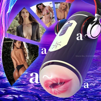Count Double Channel Automatic Male Masturbator with Heating Oral Sex Vagina Real Pussy Vibrator Penis Enhancer Sex Toys for Men 6