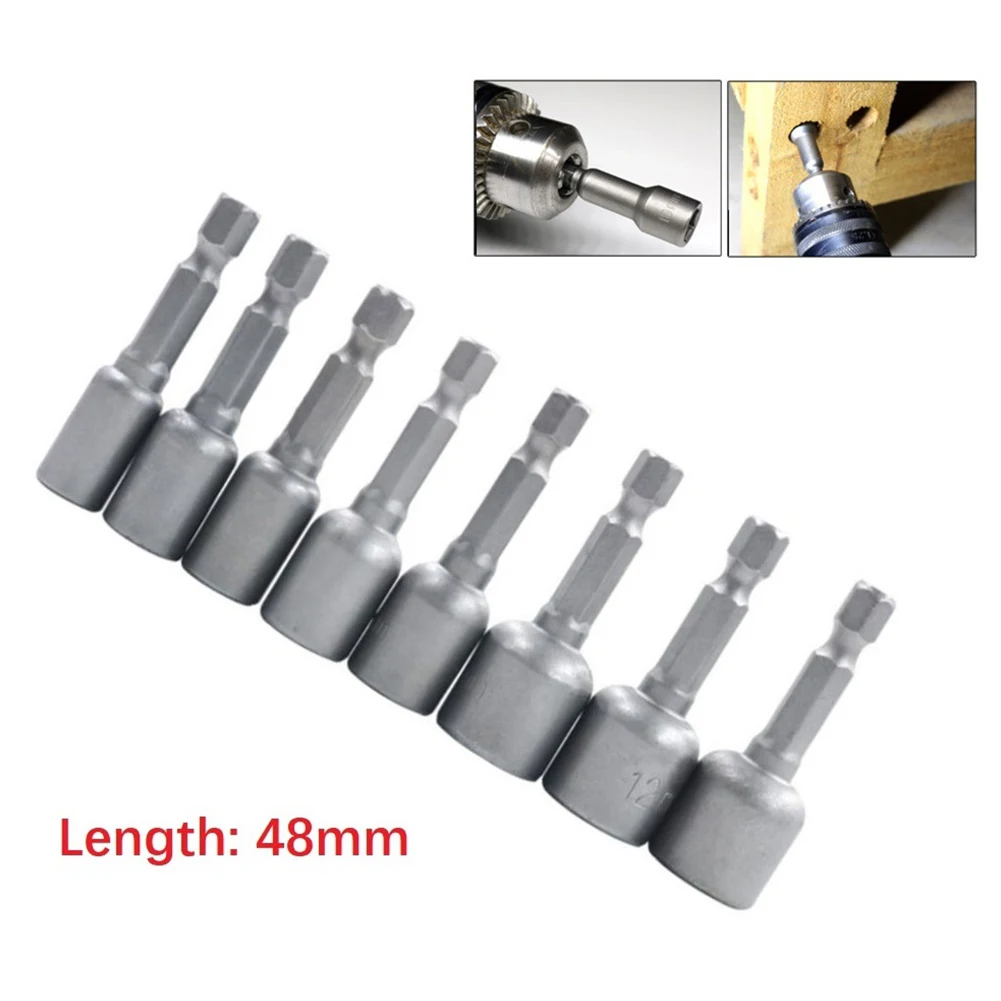 6mm 13mm Impact Socket Magnetic Nuts Screwdriver 1 4 Inch Hex Drill Bit Adapter Electric Drill Impact Driver Sockets Kits Tools