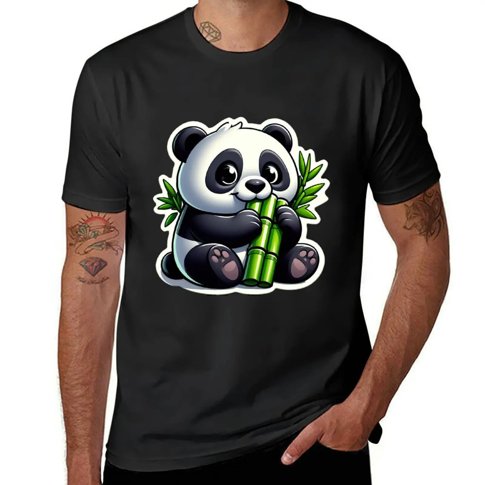 Panda Jr T-Shirt aesthetic clothes tops heavyweights korean fashion men clothes