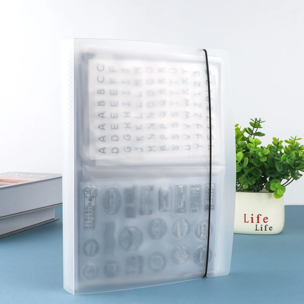 Large Clear Stamp & Cutting Dies Storage Book Organizer Folder 8.1x11inch Sticker Storage Album Magnetic Sheets for DIY Crafts