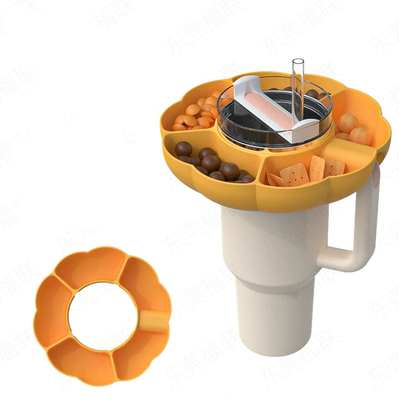 

Stanley-Reusable Ice Cream Cup Platter Food Tray Serving Tray Silicone Snack Beverage 5-Cell 40oz