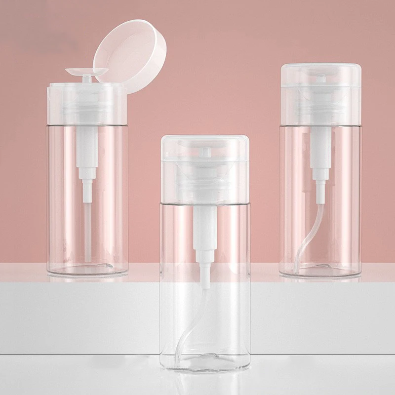 

120/150/200ml Empty Nail Refillable Bottles Press Pump Dispenser Nail Art Polish Remover Cleaner Makeup Bottle Manicure Tool
