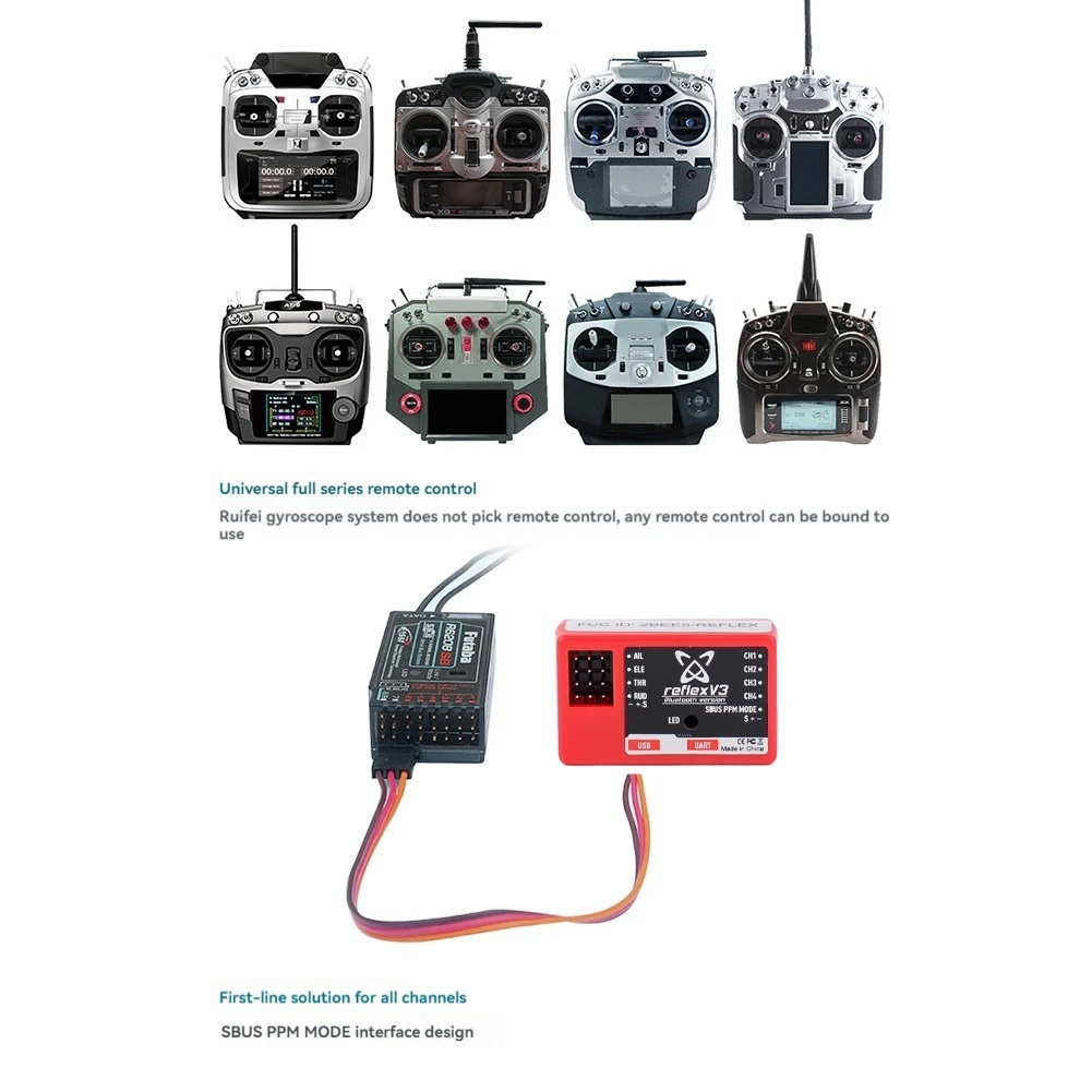 TA-FMS 반사 V3 비행 컨트롤러 FMS 항공기 용 자이로 스코프 안정기 RC 비행기 업그레이드 비행 컨트롤러