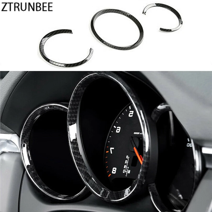 

Спортивное кольцо для приборной панели из углеродного волокна с узором, обшивка для приборной панели, украшение для Порше Макан 2015-2021