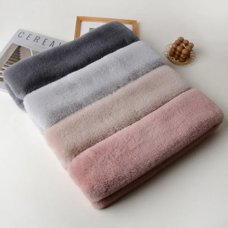 

outdoor cycling Plush bib women's winter thickened warm fur collar simple cross scarf