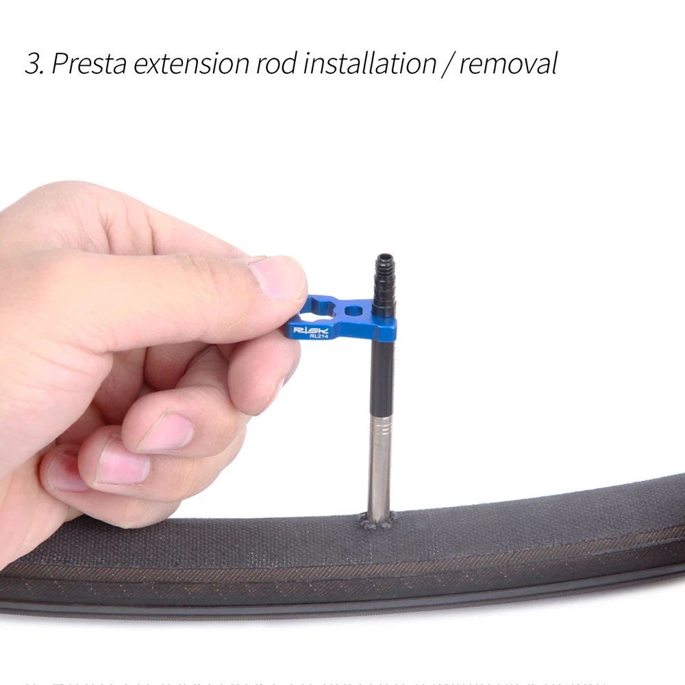 Universal 4-in-1 Bike Valve Core Wrench with Presta Caps - Portable Bicycle Repair Tool Set