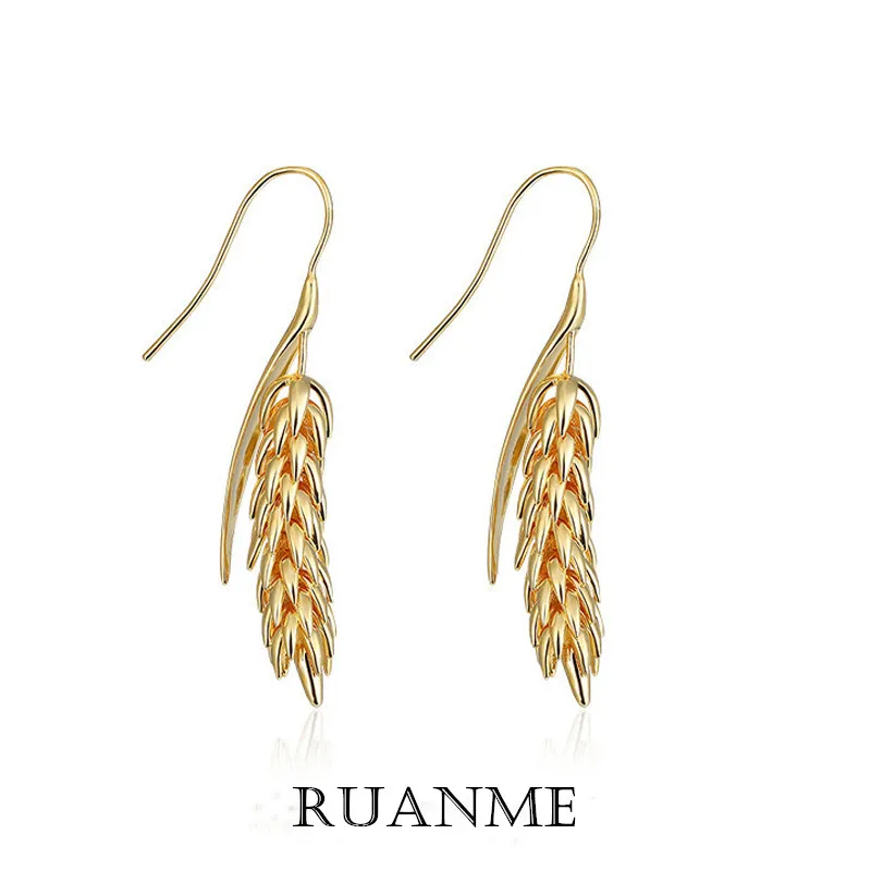 

France's Unique Design Metal Elegant Contracted Geometric Grain Wheat Stud earrings Earrings Women Jewelry Accessories Gifts