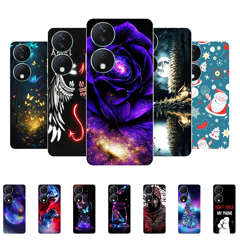 Per Honor X7B Custodia In Silicone Soft Flower Wolf Custodia Paraurti Nera Per Honor X7B Clk-Lx1 Honor X 7B X7 B X7B Cover Posteriore