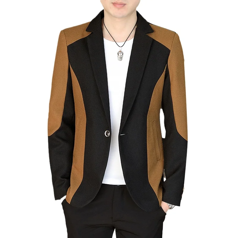 High Quality New Korean Suit Youth Casual Color Matching Coat Business Slim Fashion Handsome Single Suit Top  Blazer Masculino 5