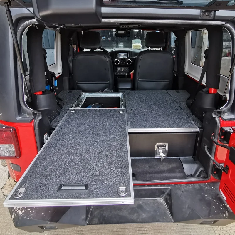 

Car truck bed slide modern out suv 4x4 vehicle storage trunk lock drawers system for Landcruiser LC80/LC100/LC105/LC200