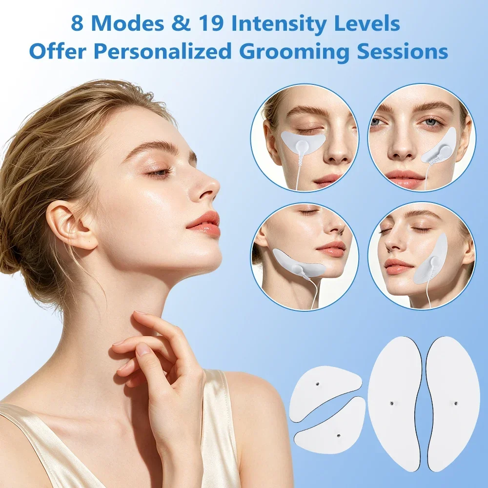 Advanced EMS Facial Massager with Microcurrent Technology & Gel Pads