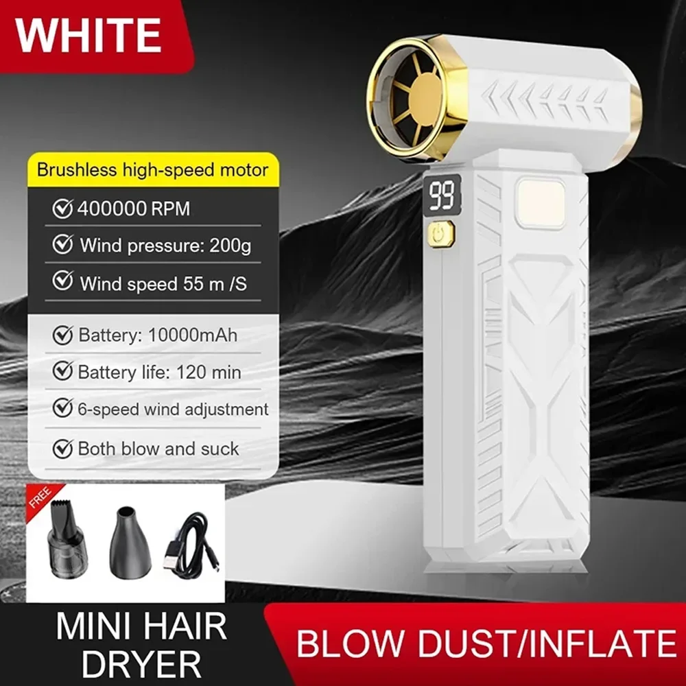 M18 Borstelloze Turbo Blower Jet Fan 400000 RPM Krachtige Elektrische Draagbare Stofreiniger 53 m/s Type-C Opladen Gewelddadige Fan