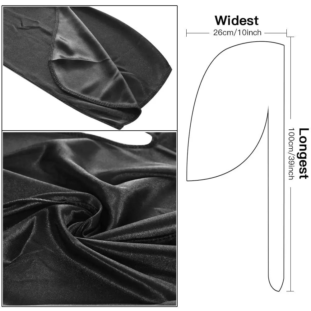 2-Pack Durag Pirate Hat - Soft, Fragrance-Free, 360 Waves, Extra Long Tail for Maximum Comfort and Style 3