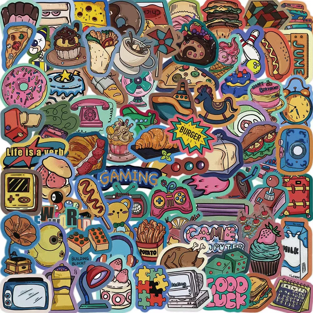 

80pcs American Style Vintage Stickers, Retro Graffiti Waterproof Vinyl Sticker Pack Decals for Water Bottles Laptops Cars