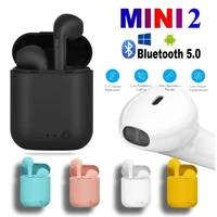 TWS słuchawki bezprzewodowe Mini 2 słuchawki Bluetooth matowy Macaron zestaw słuchawkowy z mikrofonem etui z funkcją ładowania słuchawki sportowe PK i7 i12 Stereo