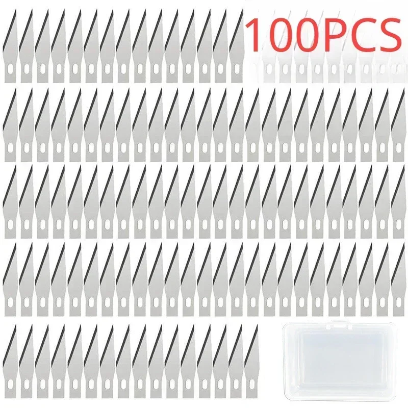 50 100pcs Knife DIY Wood Carving Fruit Food Scalpel Craft Sculpture Cutting Tool Metal Engraving Blades