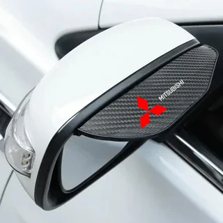 2Pcs Carbon Fiber Car Rearview Mirror Eyebrow Rain Cover For Mitsubishi ASX Lancer Pajero Outlander L200 EVO Lancer EX