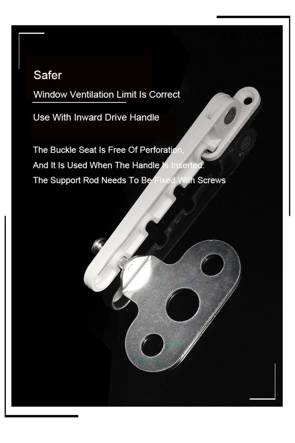 Description Picture 6 of itemBlocking Lock Adjustable Protector Window Security Inner Opening Plastic Steel Child Proof Door Rock Limiter Latch Child Safety