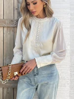 New Spring embroidery shirts for ladies Fashion chiffon sleeve Women's blouses blusa mujer - Image 5