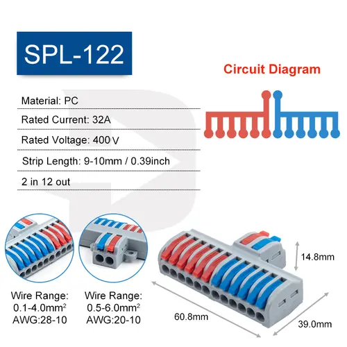5PCS Fast Wire Connector Push-in Electrical Terminal Block Universal Splicing Wiring Cable Connectors For Cable Connection SPL ﻿ - Image 8