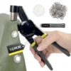 Grommet Tool Kit 3/8 Inch Handheld Eyelet Kit Manual Grommet Press Machine with 500 Pcs 10 Mm Grommets Manual Eyelet Kits 1