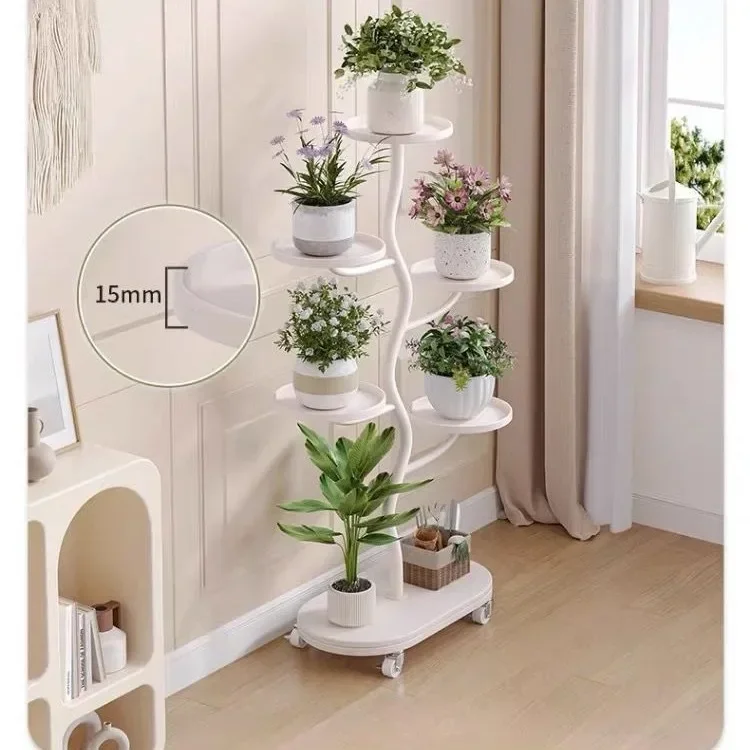 Metal Plant Shelf Ladder Display Stand for Indoor Decor Tiered Flower Rack for Living Room Decoration Versatile Storage